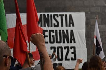 La organización antirrepresiva ASKE celebra el Amnistia eguna 2023 en Donostia